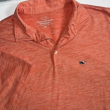Vineyard Vines Performance Shirt Mens Size Medium Orange Golf Activewear Polo