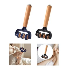 T Shape Massager with Grooved Rollers Multipurpose Compact Muscle Roller for
