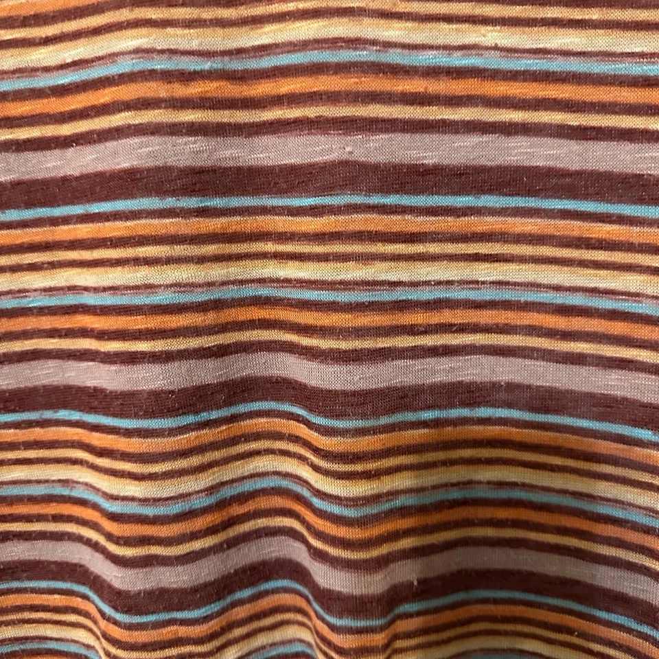 Camisa Decree Mujer Talla Grande Multicolor Rayas Cuello en V Manga Corta Foto 3 de 4