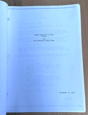 Rare Johnny Knoxville of Jackass Unproduced 2000 TV Show Original Pilot Script