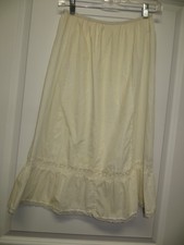Vintage Cotton Blend Half Slip - Off-White Color - 27" Long