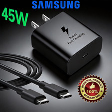 Genuine Samsung 45W Super Fast Charger Adapter USB-C Cable Galaxy S25 S24 S23 5G