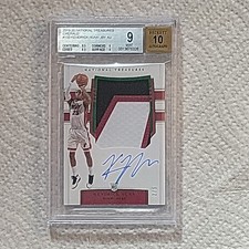 2019 National Treasures 2/5 Kendrick Nunn RPA Rookie Patch Auto 1/1 /5 BGS 9
