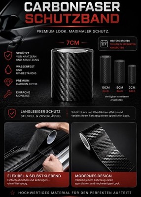 5M Aufkleber Für Auto und Fahrrad  aus Carbonfaser Anti Scratch Nano Protector
