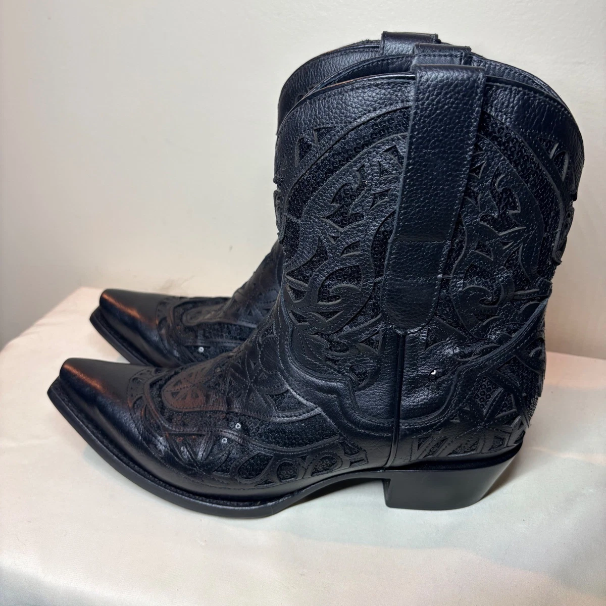 J.B. Dillon Black Western Cowboy Boots refurbished boots cleaned and dyed. Black Western J.B. Dillon Boots for Women for sale | eBay main image 4