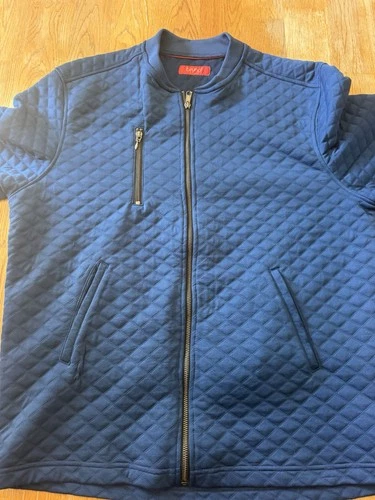 Bruno Milano Mens Blue Quilted Bomber Jacket Size L - product listing photo