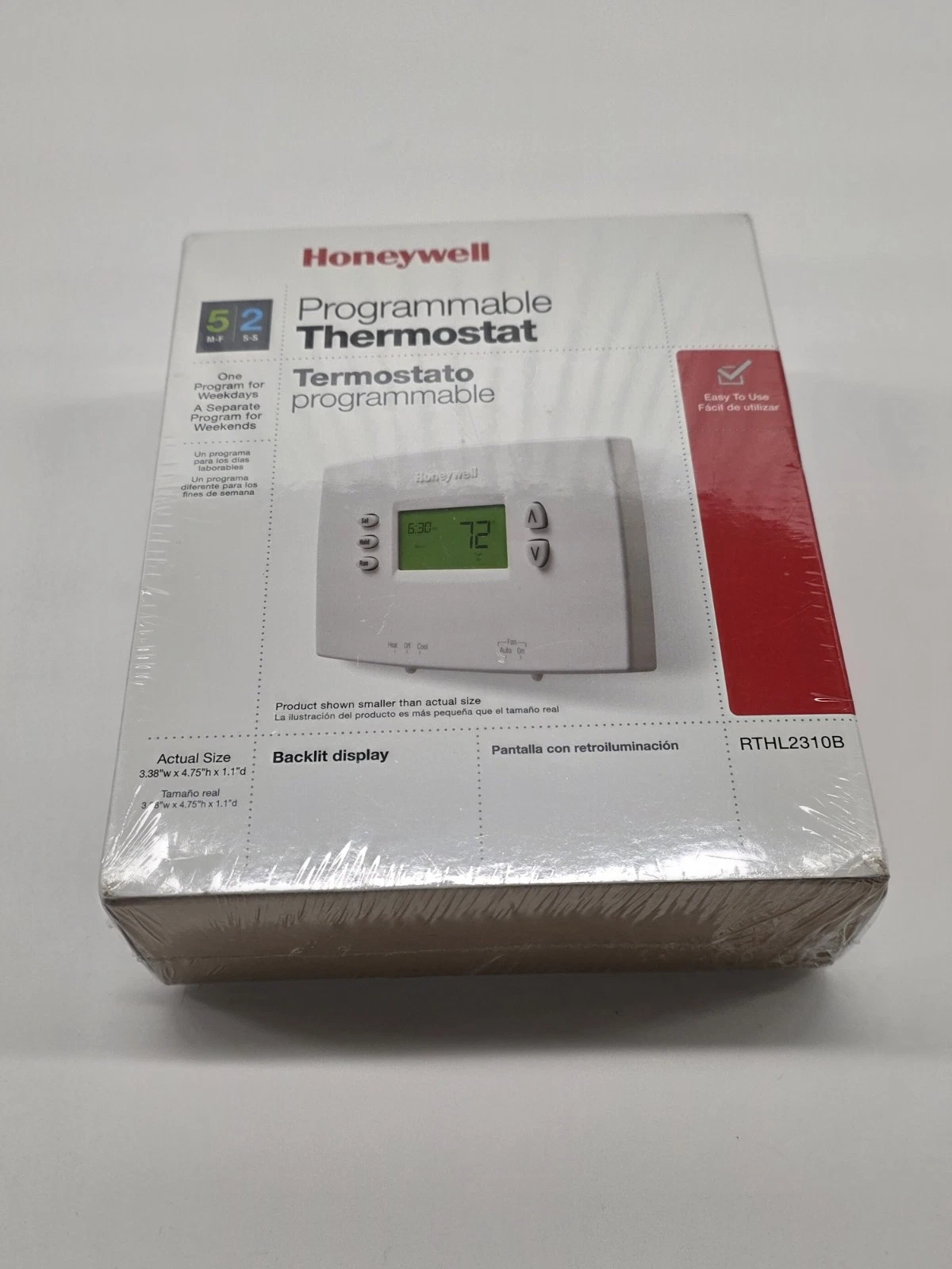 Honeywell Programmable Thermostat RTH2510B Programmable Per Day