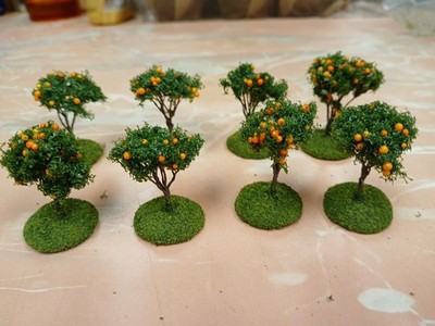 8 based Landscape Model Orange Grove Trees wargaming scenery terrain 1 1/2'' Tall