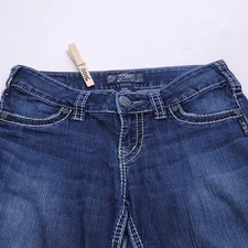 Silver Suki Jegging Button Medium Wash Casual Denim Jeans Womens Size 27/31 Blue
