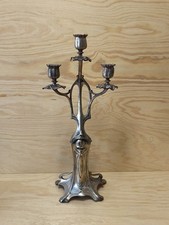 Antiker Jugendstil Metall Kerzenständer Kandelaber