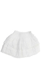 Love Shack Fancy Girls Smocked Lace Tiered A Line Skirt White Cotton Size 5-6