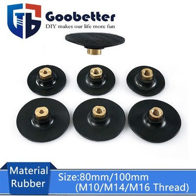 80mm/100mm Rubber Hook & Loop Backing Pad M10/M14/M16 Thread for Angle Grinder