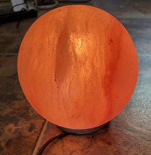 Round Sphere Himalayan Natural Salt Crystal Lamp Pink Warm Light Corded