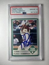 2001 Albert Pujols Fleer Platinum Rookie PSA 10 Auto #435 Team Leaders RC