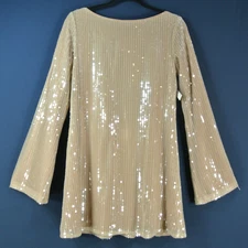 NEW, Reformation Sereia Sequin Long Sleeve Minidress Size M #SD011
