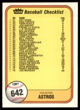 1981 Fleer #642 CL: Astros/Yankees