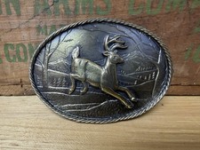 VTG NOS 1980 The Great American Buckle Co. Jumping Buck Deer Belt Buckle USA