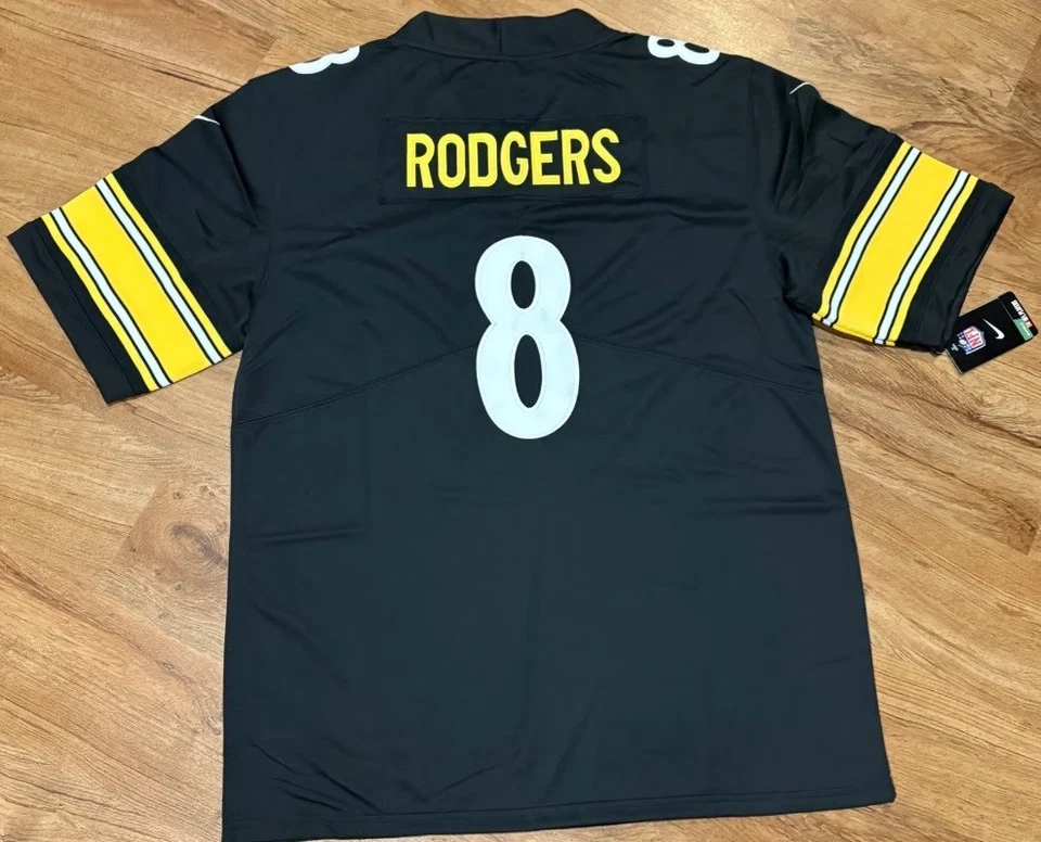 Aaron Rodgers #8 Pittsburgh Steelers 2025/26 American Football Herren NFL Trikot - Bild 2 von 2