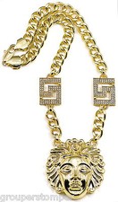 Egyptian Necklace New Pendant with 17 Inch Long Cuban Link Chain