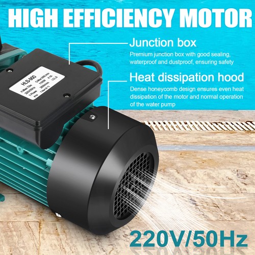 1100W Swimming Pool Pump Water 1.5HP Self Priming Filter 25000 L/h Electric Pump - Picture 8 of 12