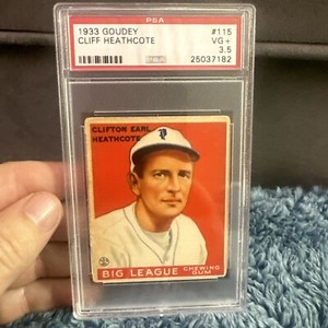 1933 Goudey Cliff Heathcote #115 PSA 3.5 philadelphia phillies 15 yrs MLB 1222Hi