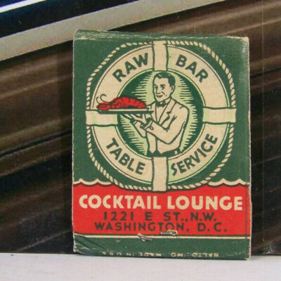 Vintage Matchbook M4 Washington DC Raw Bar Table O'Donnel's Sea Grill Ship Wheel