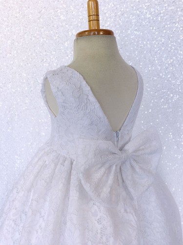 French Lace Floral Multi Color V-Back Junior Infant Dress Wedding Birthday Party - Picture 64 of 66