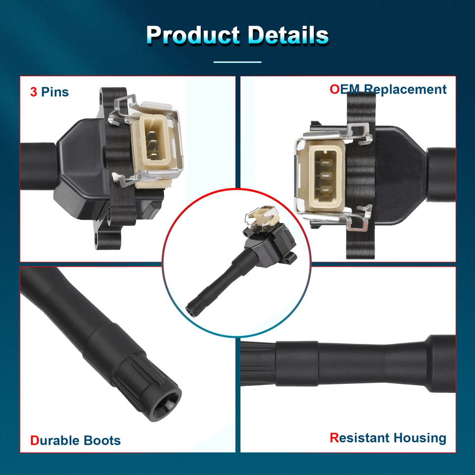 Paquete de 8 bobinas de encendido para BMW 318i 318is 1991 1992 1993 1,8 L L4 Foto 2 de 4