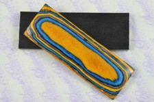 Pair of Mustard Gray & Aqua Laminated Wood Knife Scales Knife Parts Wood Blanks