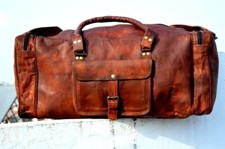 Leather Gym LuggageBag Travel Weekend Duffel Overnight Men's Genuine Vintage