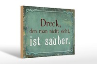 Holzschild Spruch 30X20 Cm Dreck Den Nicht Sieht Ist Sauber Schild Wooden Sign