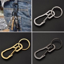 UK Outdoor Stainless Steel Buckle Carabiner Keychain Key Ring Clip Hook Tool