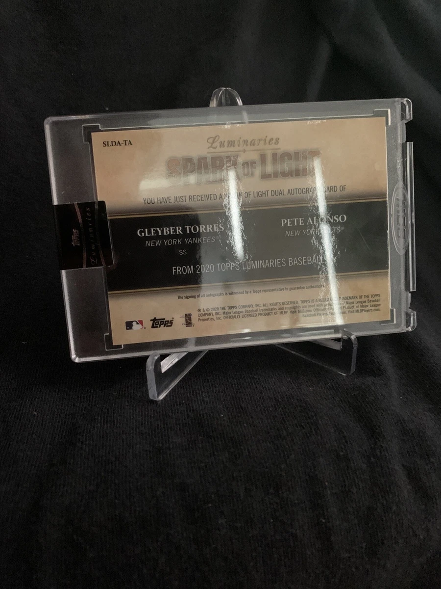 2020 Topps Luminaries Spark Of Light Gleyber Torres/Pete Alonso Silver Auto /15