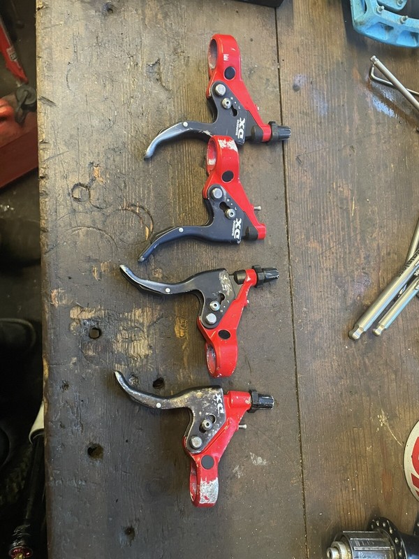 Shimano Deore DX BMX Red Levers M600 2x Pairs Spares Repairs Retro Mid School