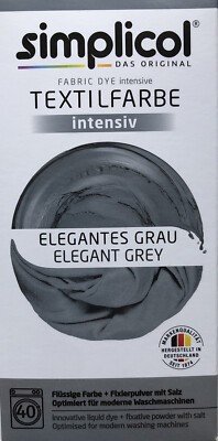 Simplicol Textilfarbe intensiv all in 1 -Flüssige Rezeptur ''Elegantes Grau Neu! 