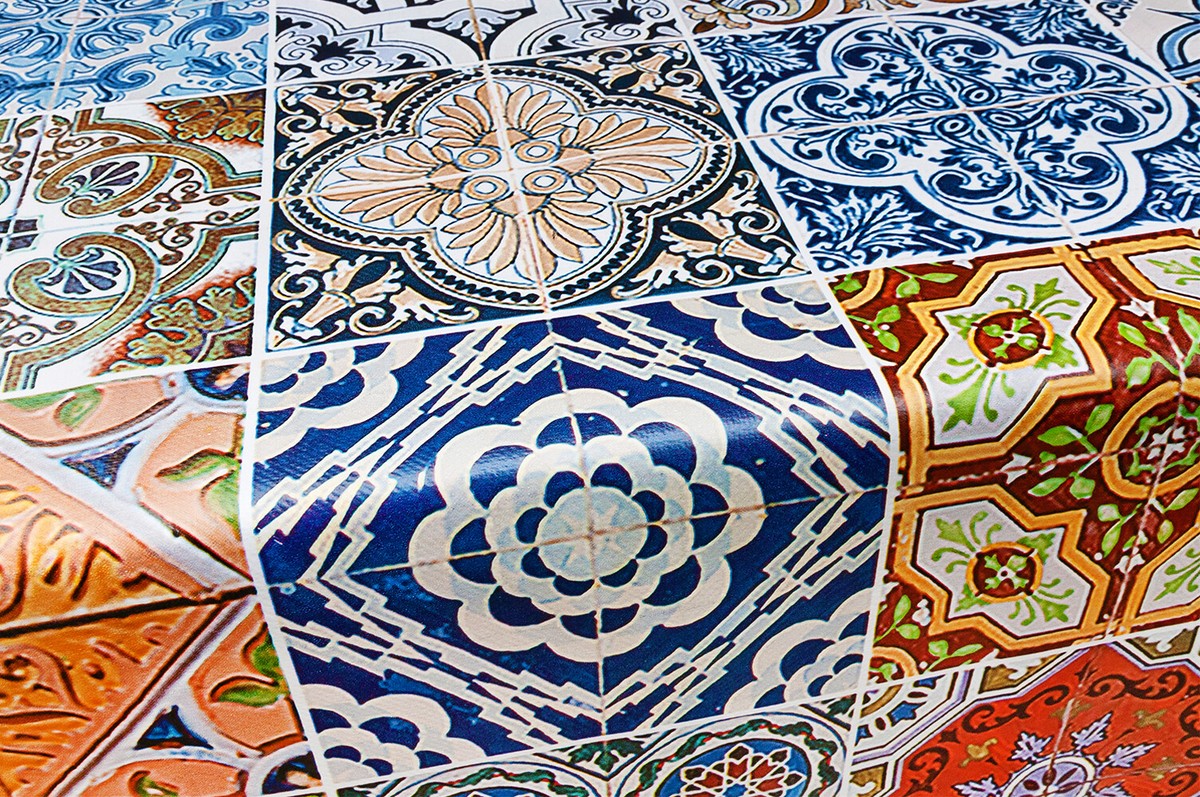 Tovaglia Cucina Piastrelle Maioliche Antimacchia Cerata H140 Al Metro Su  Misura