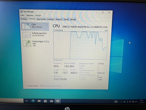 HP 3168 NGW Laptop, AMD E2, 4GB RAM, 1TB HDD, +Netzteil, Akku gut, WIN10 Pro - Bild 5 von 7