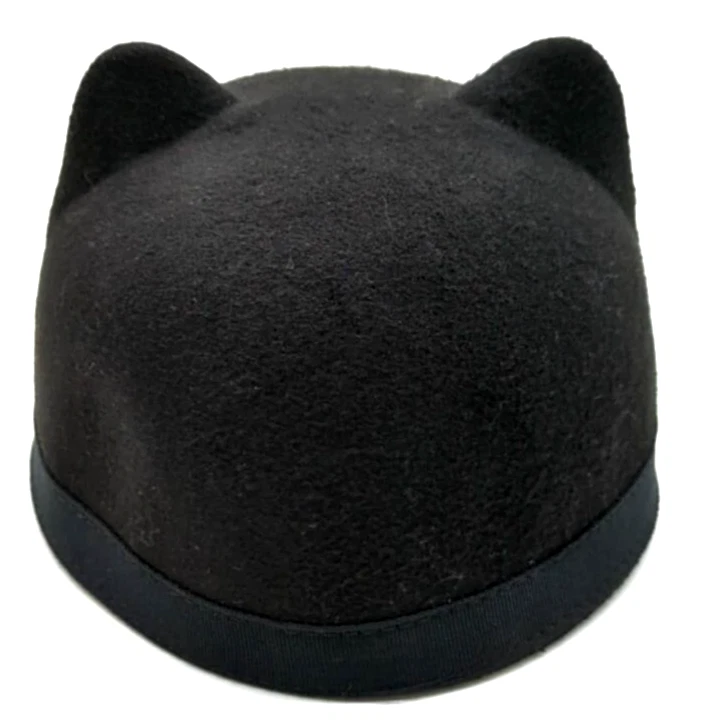 Gymboree Bebé Orejas de Gato Sombrero Negro Cloche Estilo Talla 6 - 12 Meses Foto 3 de 4