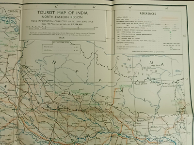 INDIA VINTAGE TOURIST MAPS: TOURIST MAP OF INDIA NORTH-EASTERN