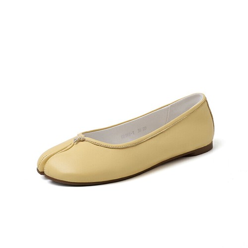 Damen-Ballerina Ballerina Ballerina Ballett Tabi 2024 modisch Lammfell Leder geteilte Zehenpartie - Bild 15 von 17