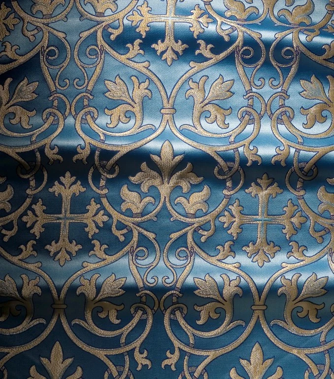 Brocado litúrgico iglesia griega rusa vestimenta de tela de alta calidad 150 cm de ancho Foto 4 de 4