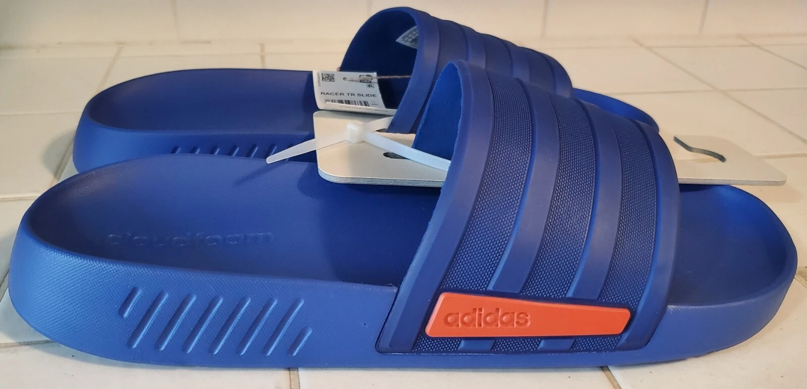 ADIDAS RACER TR SLIDES sandali sportivi blu royal uomo taglia 12 Cloudfoam NUOVI