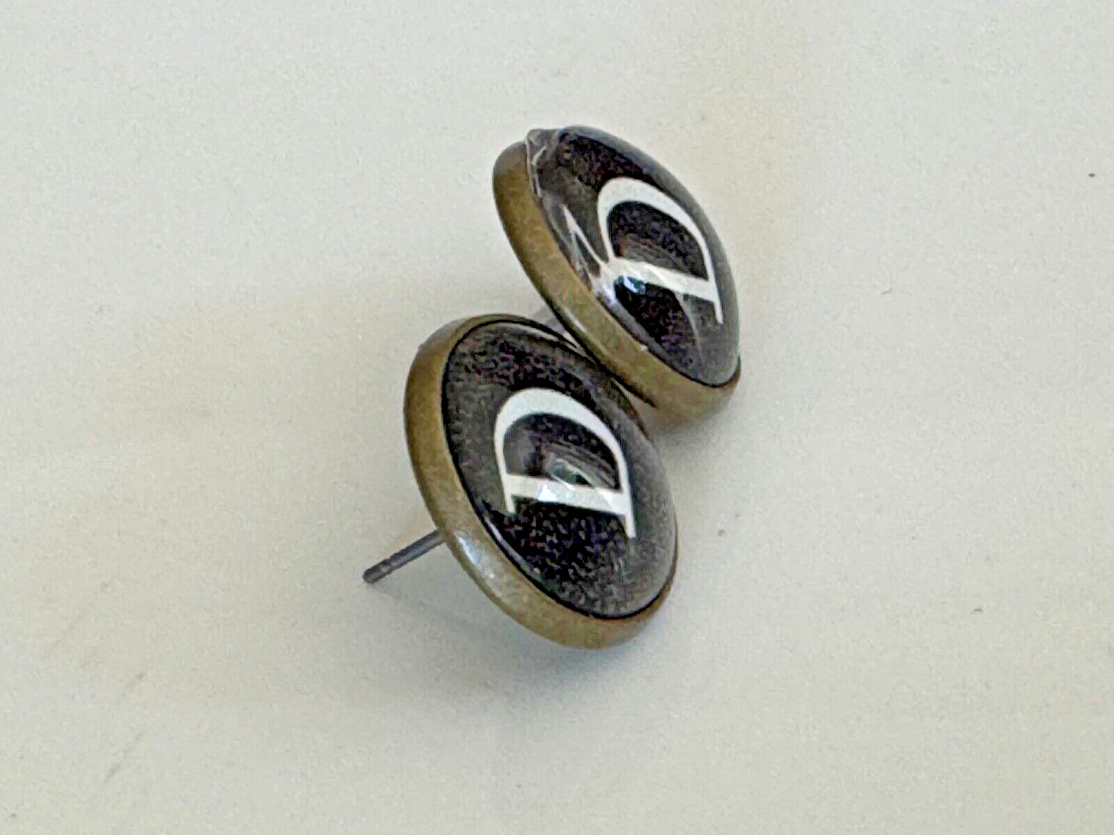 Typewriter Stud Earrings - Initial 'D' - image 2