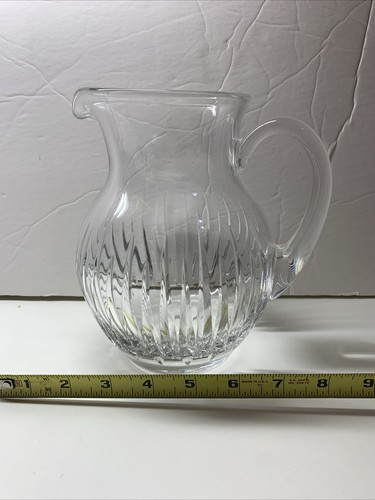 Vintage Rogaska Leaded Crystal Bulb Pitcher Slovenia 7" x 6.25" x 4.5" Perfect - Picture 12 of 13