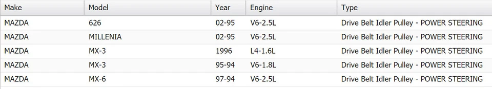 Polea loca de la correa de transmisión Goodyear 49151 49151 Mazda MX-6 626 Millenia 1994-2002 Foto 2 de 2