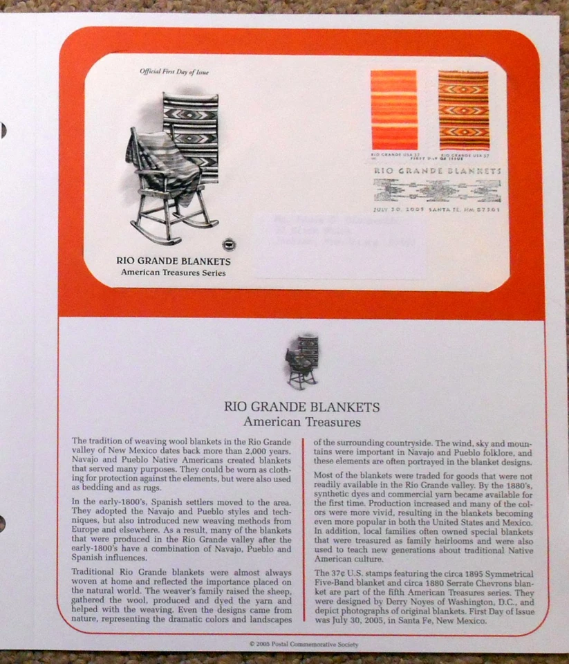 2005 RIO GRANDE BLANKETS Sc 3926 to 3929 4 different on 2 FDCs with PCS cachet - Image 3 of 3