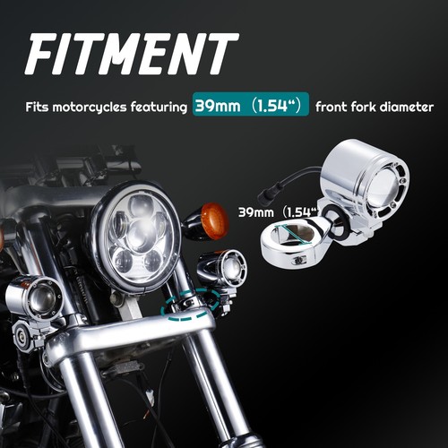 Motorcycle 72W Auxiliary LED Spotlight Low & High Beam for 39mm/1.5'' Forks - Picture 2 of 10