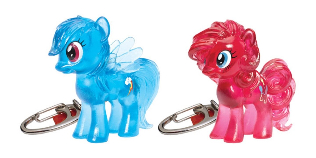Set of 2 My Little Pony Keychain Keyring RAINBOW DASH & PINKIE PIE