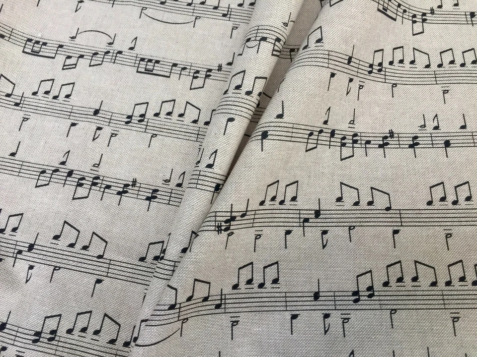 PETITES notes de musique piano coton tissu décoration intérieure rideaux tapi... - Photo 3/4