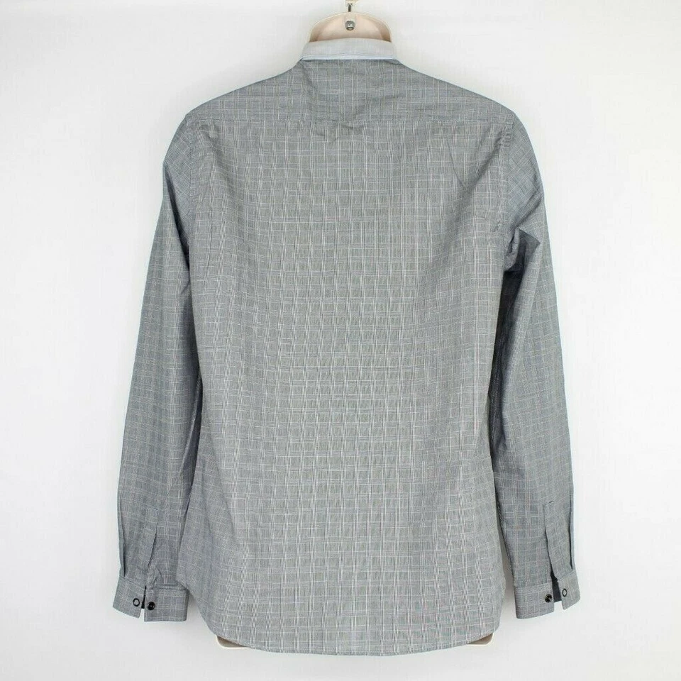 Topman Shirt Small Long Sleeve Long Sleeve Hidden Button Up Plaid - Image 4 of 4
